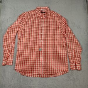 J. Lindeberg David Button Down Shirt, Orange/ White, Men's Medium
